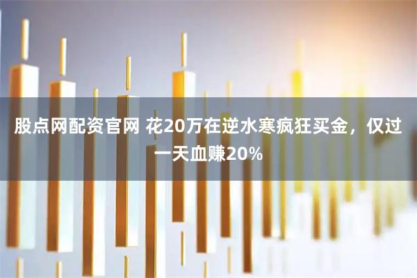 股点网配资官网 花20万在逆水寒疯狂买金，仅过一天血赚20%