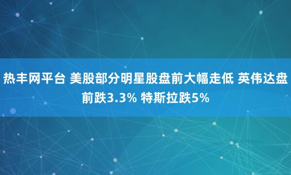 热丰网平台 美股部分明星股盘前大幅走低 英伟达盘前跌3.3% 特斯拉跌5%